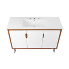 Modway - Energize 48" Vanette de salle de bain - Blanc cerise-Matchs non inclus