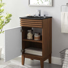 Modway - Render 18" Vanette de salle de bain - Noyer blanc Noir-Trous centraux de 8"