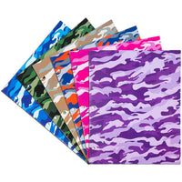 JAM Paper - Chemises scolaires brillantes à 3 trous et 2 pochettes - camouflage assorti - Paquet de 6-Dossiers de projet brillants à 3 trous l Couleurs de camouflage assorties