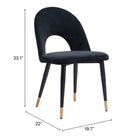 Zuo - Menlo Chaise de salle à manger - Noir - Ensemble de 2-6