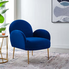 Modway - Transcend Performance Velvet Fauteuil - Marine-Revêtement en velours de performance