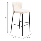 Zuo - Linz Tabouret de bar - Crème - Ensemble de 2-Garantie limitée de 3 ans