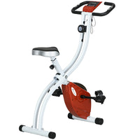 Soozier - Vélo D’Exercice Pliable Avec Résistance À 8 Niveaux Et Roues - Rouge-Résistance magnétique réglable sur 8 niveaux pour des séances d'entraînement fluides et silencieuses  