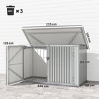 Outsunny - Abri pour bacs à ordures 7,6 pi x 3,4 pi pour 3 poubelles-Portes verrouillables avec loquets et clés pour un accès sécurisé et facile  

