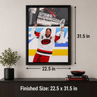 Frameworth - Jordan Staal Toile encadrée 20 po H x 29 po l Carolina Hurricanes Champions de la Coupe Stanley 2026 - Sous licence officielle LNH/AJLNH-7