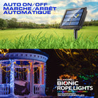 Bell+Howell - Corde lumineuse solaire USB de 50 pieds à changement de couleur avec télécommande-Permettant une transition transparente entre une utilisation extérieure et intérieure, plantez simplement le panneau solaire à l'extérieur pour alimenter vos lumières du soleil ou branchez les lumières sur un port USB et profitez d'une lumière changeante de couleur à l'intérieur de votre maison