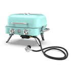 Kenmore - Barbecue de table rétro à 2 brûleurs - turquoise-Couvercle et boîtier de combustion en aluminium coulé.