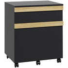 Vinsetto - Classeur 2 tiroirs pour documents format lettre/A4 avec 5 roulettes - grain de bois noir-2 tiroirs pour ranger vos fournitures de bureau 
