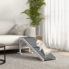 PawHut - Rampe pour animaux, marches de lit pour chien avec tapis antidérapant, 59 po L x 16 po l x 20 po H - blanc-Fabriqué en bois de pin de qualité pour une utilisation robuste 