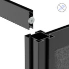 Luxor - Mur modulaire 70 x 48 - Cadre noir segmenté, acrylique givré, tableau blanc, PET gris frais-S'intègre au système de cloisons de séparation pour des configurations évolutives