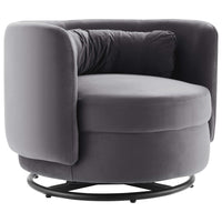 Modway - Relish Performance Velvet Chaise pivotante - Gris noir-Chaise pivotante d’accent