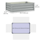 Outsunny - Plates-bandes surélevées 39 po x 23 po x 12 po, lot de 2-Structures en acier galvanisé avec revêtement en poudre pour plus de solidité 