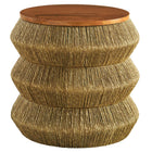 Modway - Maris Herbiers marins et bois Table d’appoint - Noyer naturel-Table d’appoint ronde de 18 pouces