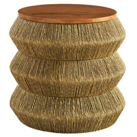 Modway - Maris Herbiers marins et bois Table d’appoint - Noyer naturel-Table d’appoint ronde de 18 pouces