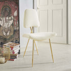 Modway - Ponder Performance Velvet Fauteuil d’appoint de salle à manger - Ivoire-Revêtement en velours de performance