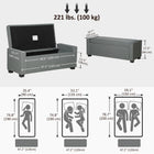 HOMCOM - Banc ottoman de rangement moderne rembourré à dessus relevable - gris clair-Couleur : Gris clair 