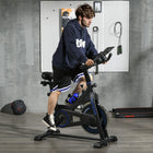 Soozier - Vélo D’Exercice Stationnaire Vertical Réglable Avec Écran Lcd - Noir-Suivez vos progrès grâce à un écran LCD qui affiche le temps, la vitesse, la distance et les calories brûlées  