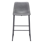 Zuo - Smart Tabouret de bar - Charbon - Ensemble de 2-Rembourrage moelleux et confortable