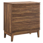 Modway - Render Grande boîte à 3 tiroirs Table de chevet, Noyer-Table de chevet polyvalente ou armoire d’accent
