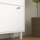 HOMCOM - Armoire à chaussures avec 3 tiroirs basculants pour 24 paires - blanc-Les pieds en bois massif assurent le soutien 