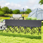 Outsunny - Chaise de camping pliante 6 places avec porte-gobelet et sac de transport pour le camping, gris foncé-Cadre en acier renforcé supportant jusqu'à 250 lb par siège