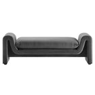Modway - Waverly Performance Velvet Banc - Gris-Livré entièrement assemblé