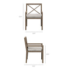 Modway - Northlake Terrasse extérieure Teck Fauteuil à manger, Caillou-Base de siège à lattes