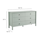 Modway - Emmeline 6 tiroirs festonnés Commode, Sage-Tiroirs à glissement complet