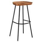 Modway - Concord Dos sans dos Tabourets de bar - Noyer - Ensemble de 2-Glissades de pied ajustables sans marquage