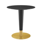 Modway - Zinque 28 po Marbre artificiel Table à manger, Or Noir-Table à manger moderne