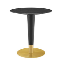 Modway - Zinque 28 po Marbre artificiel Table à manger, Or Noir-Table à manger moderne