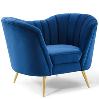 Modway - Opportunity Performance Velvet Fauteuil - Marine-Vintage Glamour Style