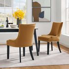 Modway - Marquis Performance Velvet Chaises de salle à manger Ensemble de 2 - Cognac-Rembourrage en mousse dense pour le confort