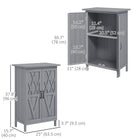 Outsunny - Abri à bois, abri de jardin avec étagères à 2 niveaux, gris-Les portes magnétiques assurent une fermeture en douceur et un rangement sécurisé des outils 