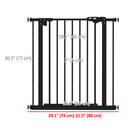 PawHut - Barrière pour animaux de compagnie de 74 à 81 cm de large avec porte, barrière pour chien d'intérieur pour escaliers-Couleur : Noir