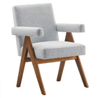 Modway - Lyra Tissu Chaise de salle à manger Ensemble de 2 - Tissu gris clair-Pieds non marqués