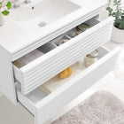 Modway - Render Support mural de 36" Vanette de salle de bain - Blanc blanc-MDF et panneau de particules