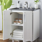 Modway - Augusta 24" Vanette de salle de bain - Blanc Noir-Trous centraux de 8 pouces