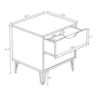 Manhattan Comfort - Table de nuit Avira 20" style mid-century moderne à 2 tiroirs - Marron-Construction durable conçue pour une utilisation longue durée