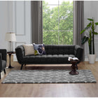Modway - Solvea Treillis marocain Tapis 5 pi l x 8 pi L Shag Area - Gris et Ivoire-Dessous du tissu de jute adhéré
