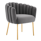 Modway - Sanna Chenal Touffé Performance Velvet Fauteuil - Gris-Fauteuil rétro glam