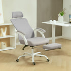 HOMCOM - Fauteuil de bureau ergonomique inclinable - gris-Dossier et appui-tête entièrement en maille pour rester au frais et sans transpiration 