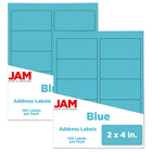 JAM Paper Étiquettes adresse pour le courrier, 2 x 4 po, bleu lune, 240 par paquet-6 2/5 oz