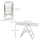 HOMCOM - Séchoir à linge pliable à 2 niveaux réglable - argenté-L’acier inoxydable robuste garantit une utilisation durable et des performances fiables 