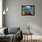 Banff National Park Canada Nature View - Toile encadree - 35" x 27"-Prêt à accrocher - livré entièrement assemblé