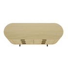 Manhattan Comfort - Olivia commode double moderne 71,3" - chêne naturel et or-52,6 cm L x 181,2 cm l x 76,5 cm H