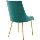 Modway - Viscount Accent moderne Performance Velvet Chaise à manger - Sarcelle-Rembourrage en mousse dense