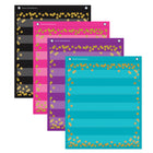 Teacher Created Resources - Mini tableaux de poche magnétiques colorés Confetti, 14 po x 17 po-Graphiques de poche légers et durables
