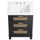 Modway - Dixie 24" Solide Vanette de salle de bain - Noir Blanc-8