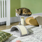 PawHut - Arbre à griffer pour chat 18 po avec maison et jouet suspendu - gris-Léger, facile à déplacer 